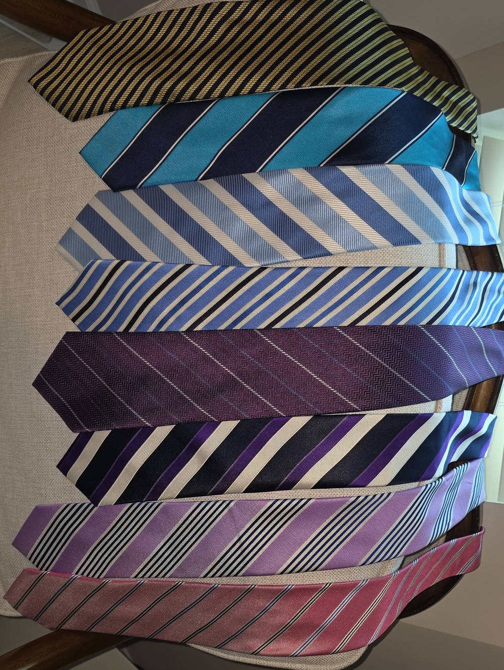 Izod, and other name brands  Men's Striped Tie Set – Blue, Purple, Pink, Teal,